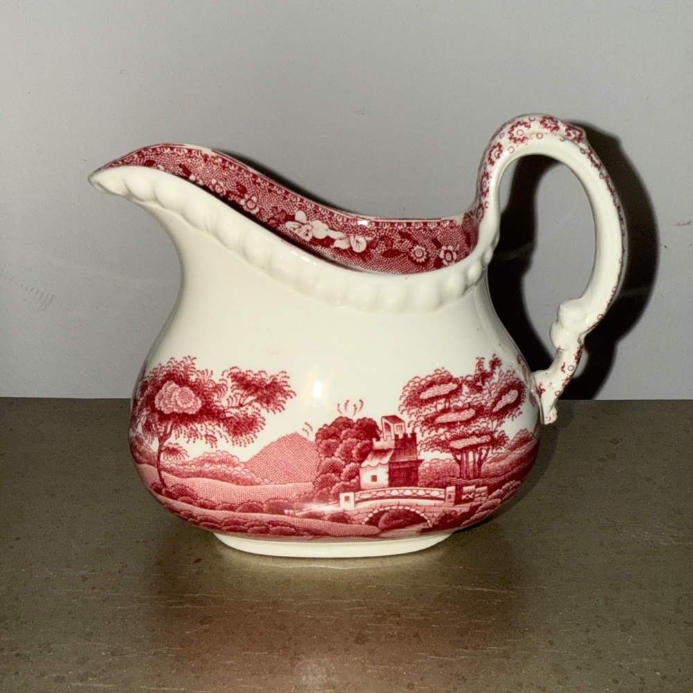 Vintage Copeland Spode Pink Tower ceramic creamer, Old Backstamp